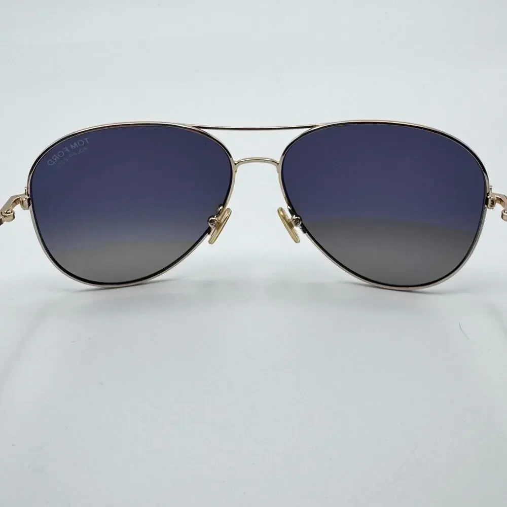 Tom Ford Sunglasses Clark TF823 28D Rose Gold Aviator Polarized Gray Lens 59mm